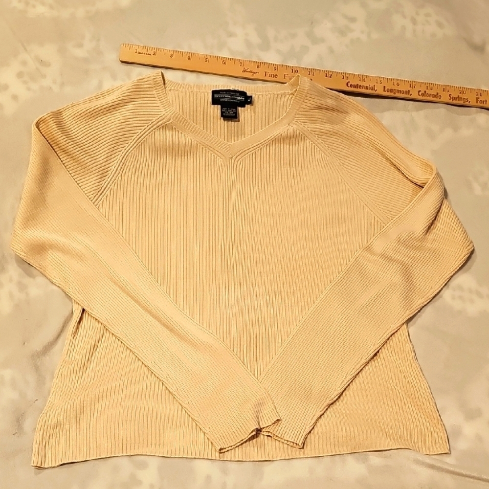 The J Peterman Company silk v neck sweater xl like new